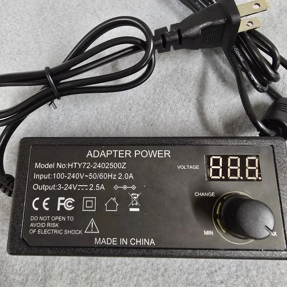 Kejiesheng‎ Adjustable Power Supply 3V-24V 2.5A 60W AC/DC Adapter with LED